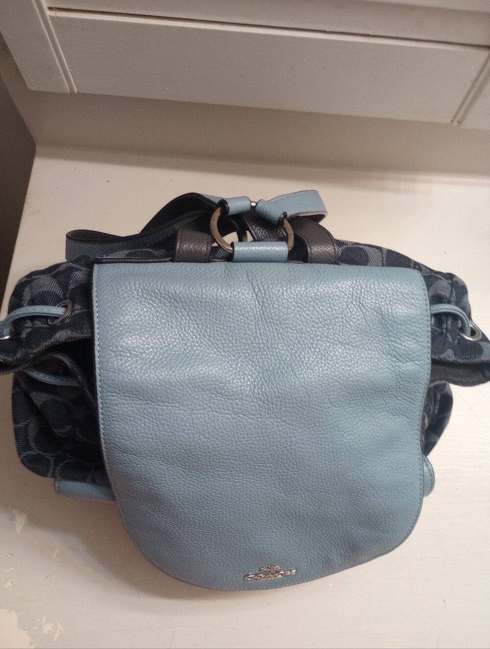 Coach Denim And Leather Blue Women's Backpack F25892 - Picture 7 of 10